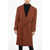 DSQUARED2 Double Breasted Drop Shoulder Coat With Half-Belt Orange
