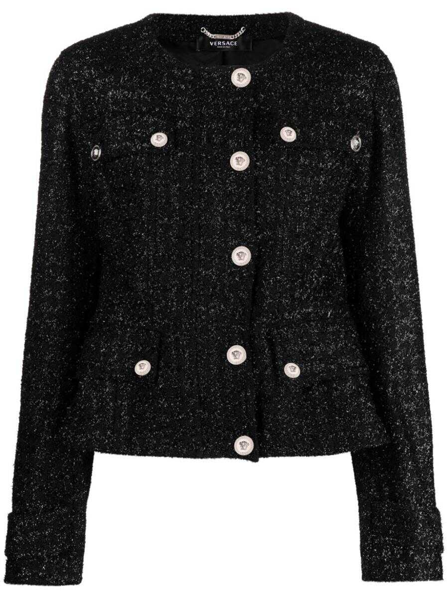 Poze Versace VERSACE Vichy tweed jacket BLACK b-mall.ro 