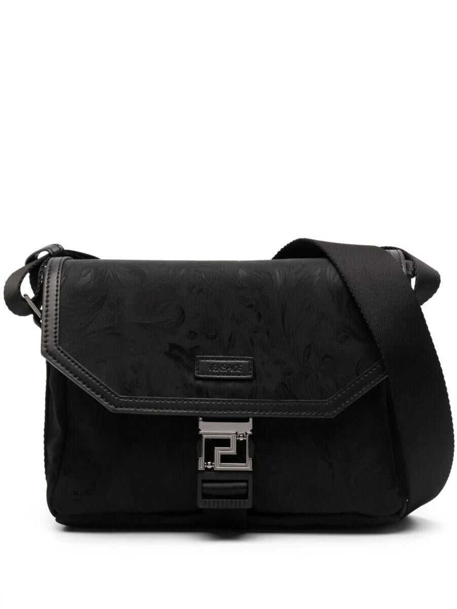 Versace VERSACE MESSENGER FABRIC NYLON BAROQUE BAGS BLACK