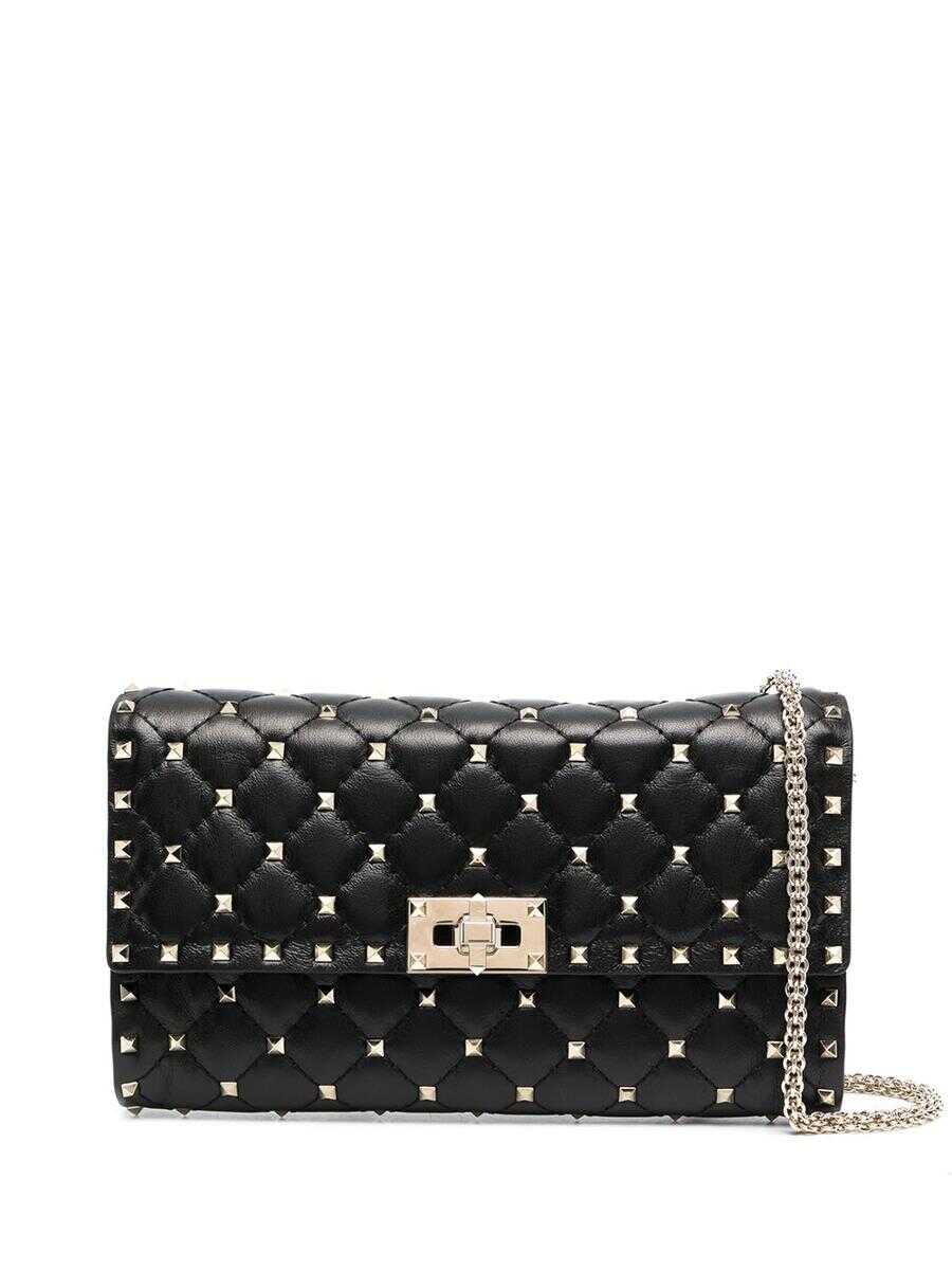 Valentino Garavani VALENTINO GARAVANI Rockstud Spike leather shoulder bag BLACK