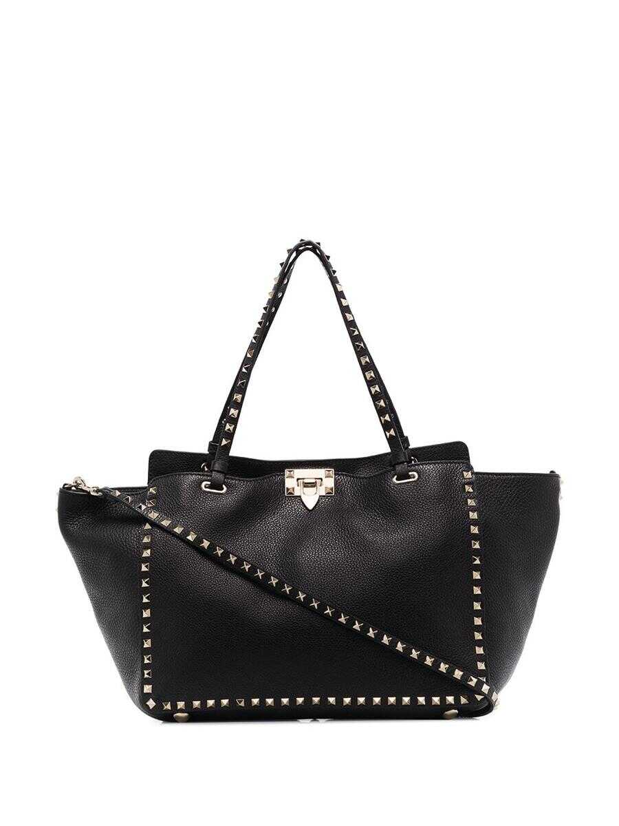 Valentino Garavani VALENTINO GARAVANI Rockstud leather tote bag BLACK