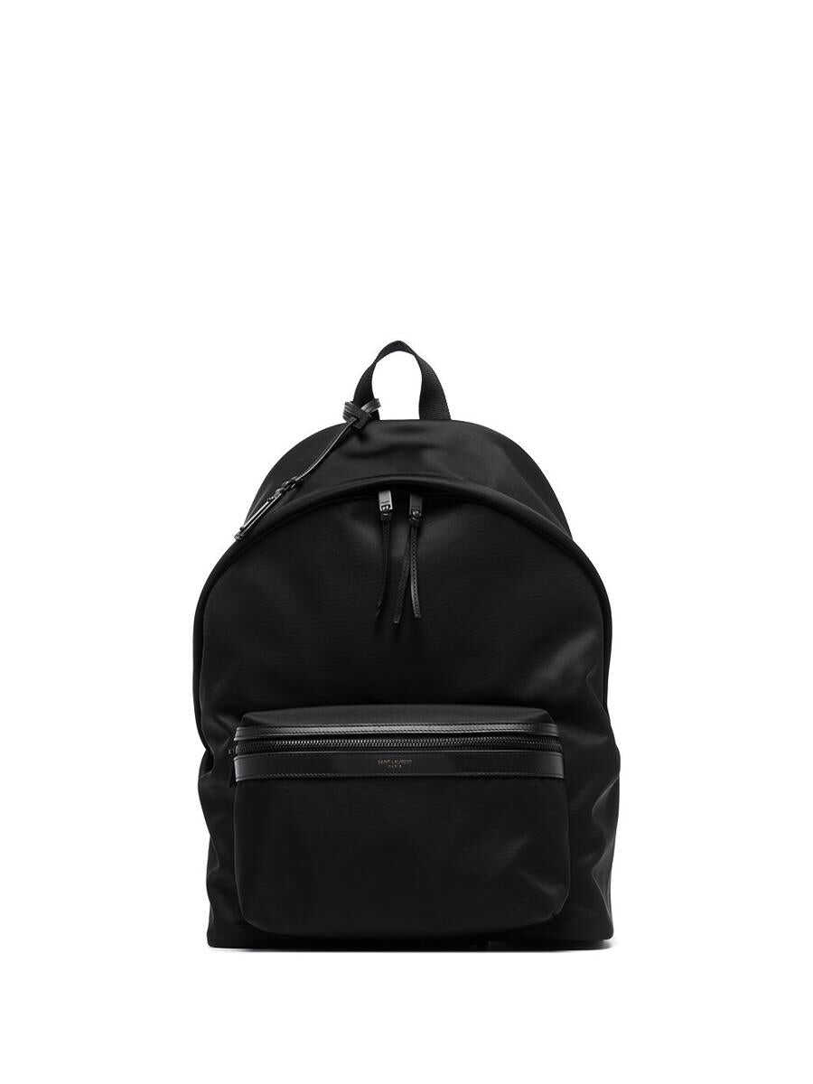 Saint Laurent SAINT LAURENT City econyl® and leather backpack BLACK
