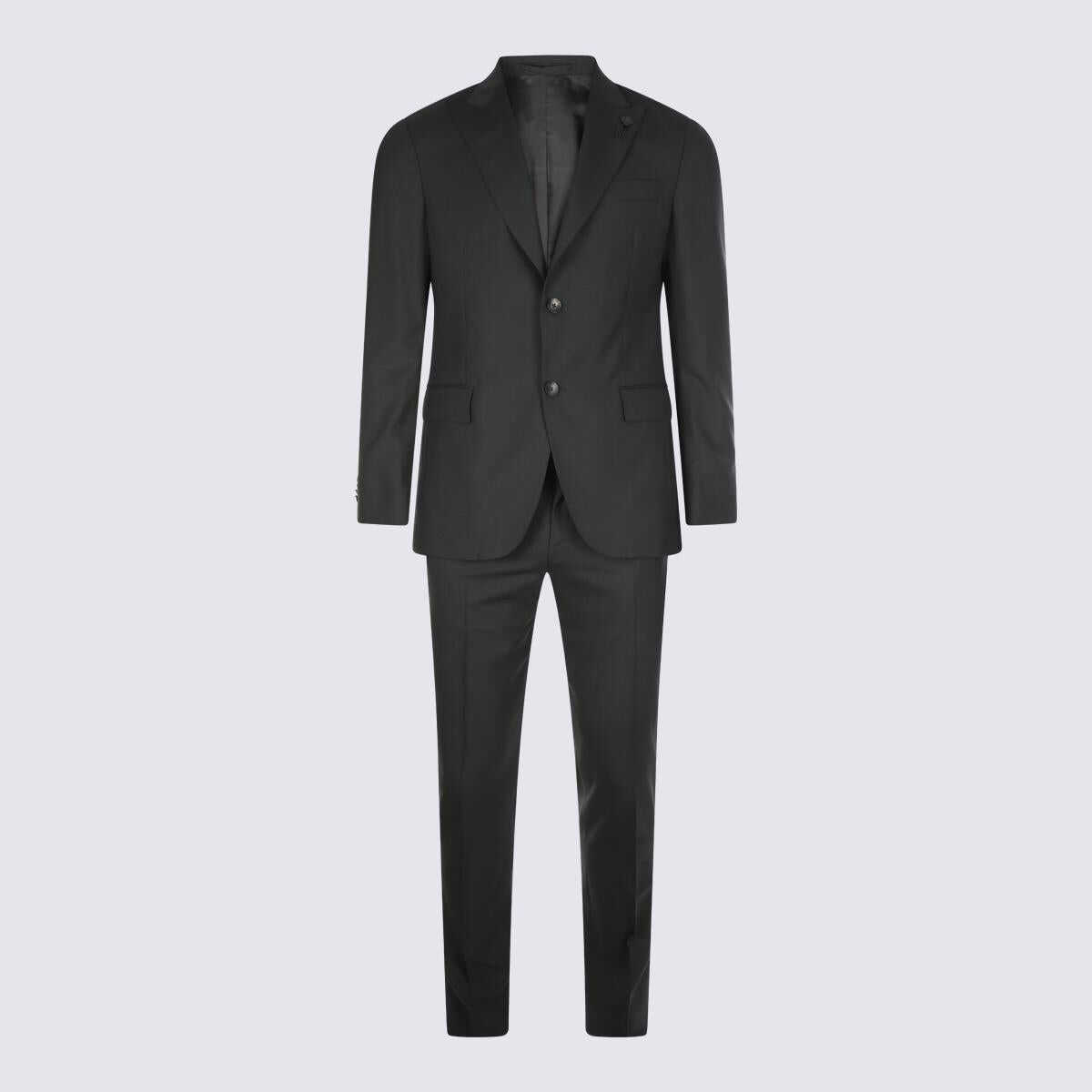 Lardini LARDINI BLACK WOOL SUITS BLACK