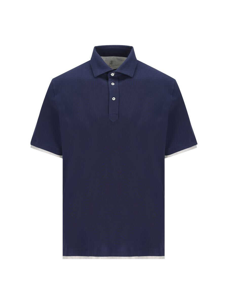 Brunello Cucinelli Brunello Cucinelli T-shirt and Polo PRUSSIAN BLUE+LIGHT GRAY