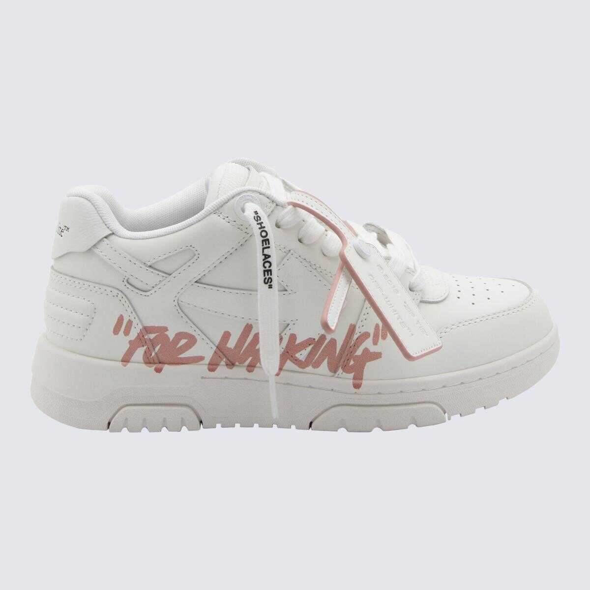 Off-White OFF-WHITE WHITE AND PINK LEATHER OUT OF OFFICE SNEAKERS WHITE