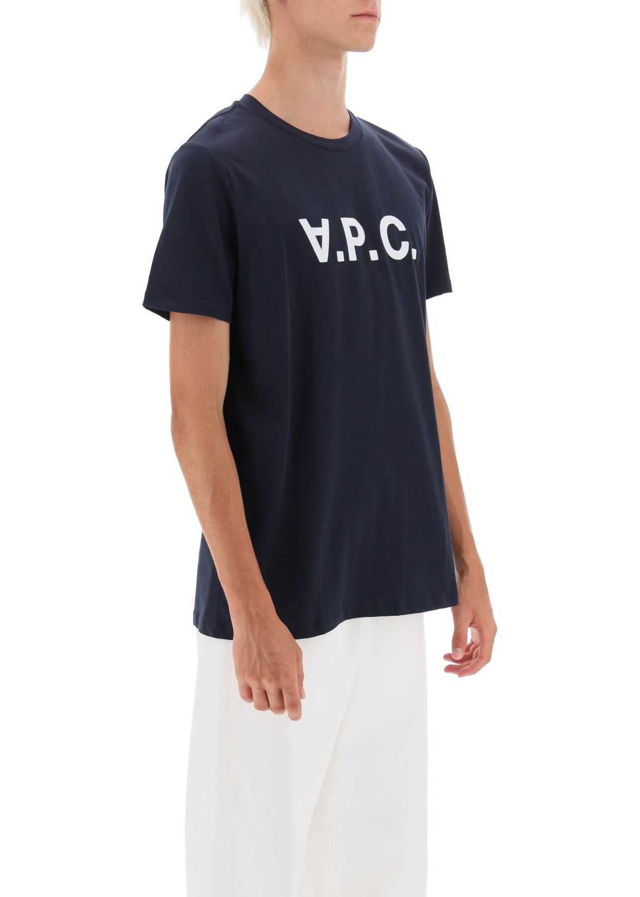 A.P.C. Flocked Vpc Logo T-Shirt DARK NAVY