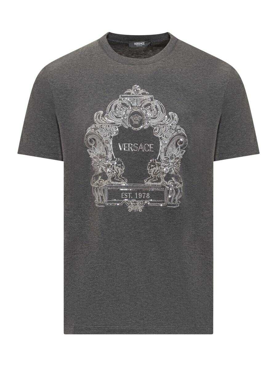 Versace VERSACE Versace Cartouche T-Shirt in Sequins GREY