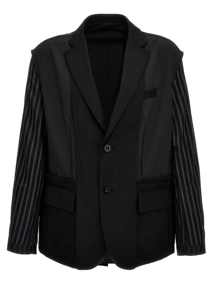 Sacai SACAI Two-material blazer BLACK