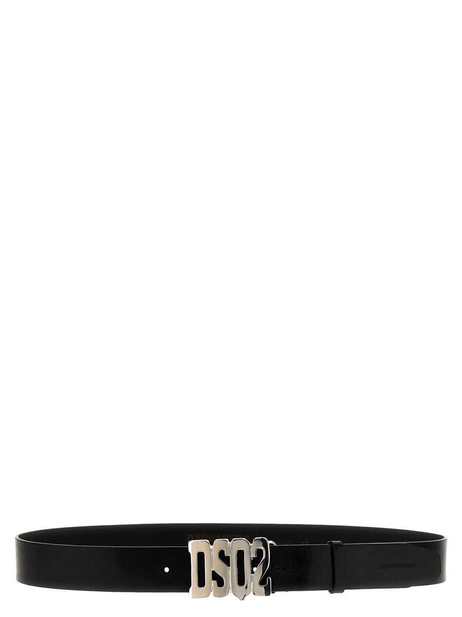 DSQUARED2 DSQUARED2 Logo buckle leather belt BLACK