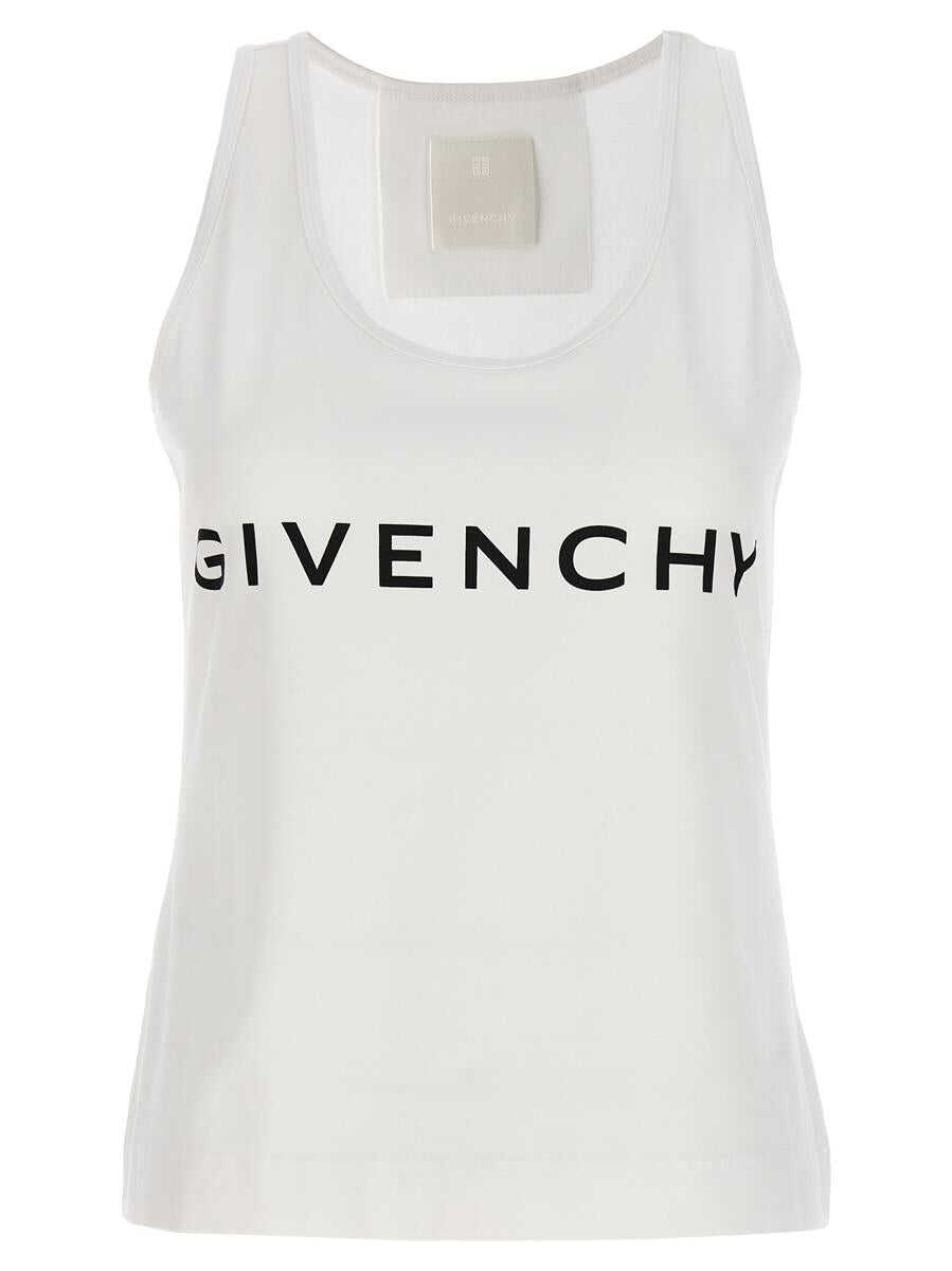 Givenchy GIVENCHY Logo print tank top WHITE/BLACK