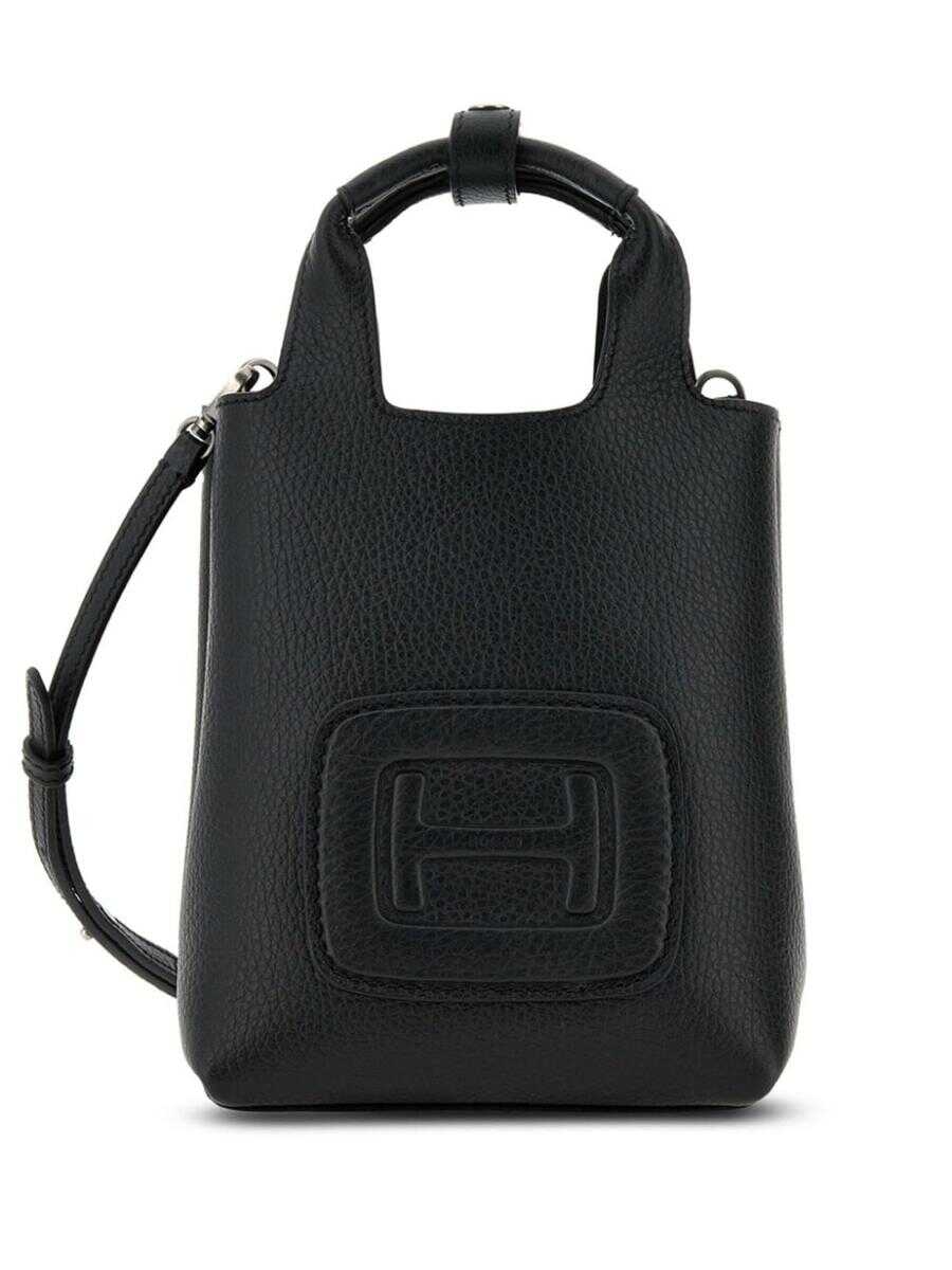 Hogan HOGAN H-Bag mini leather tote bag BLACK