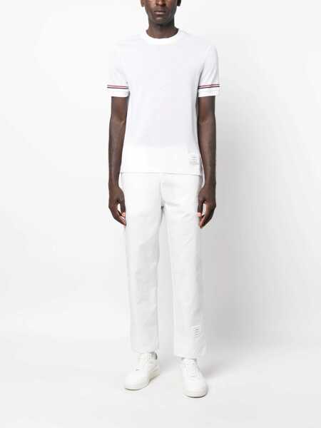 Tricouri Thom Browne Thom Browne Rwb Striped T-Shirt WHITE Barbati (BM 12470964) 2