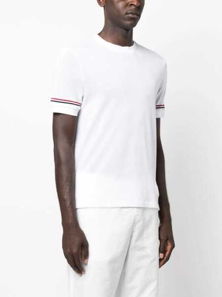 Tricouri Thom Browne Thom Browne Rwb Striped T-Shirt WHITE Barbati (BM 12470964) 3