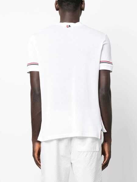 Tricouri Thom Browne Thom Browne Rwb Striped T-Shirt WHITE Barbati (BM 12470964) 4