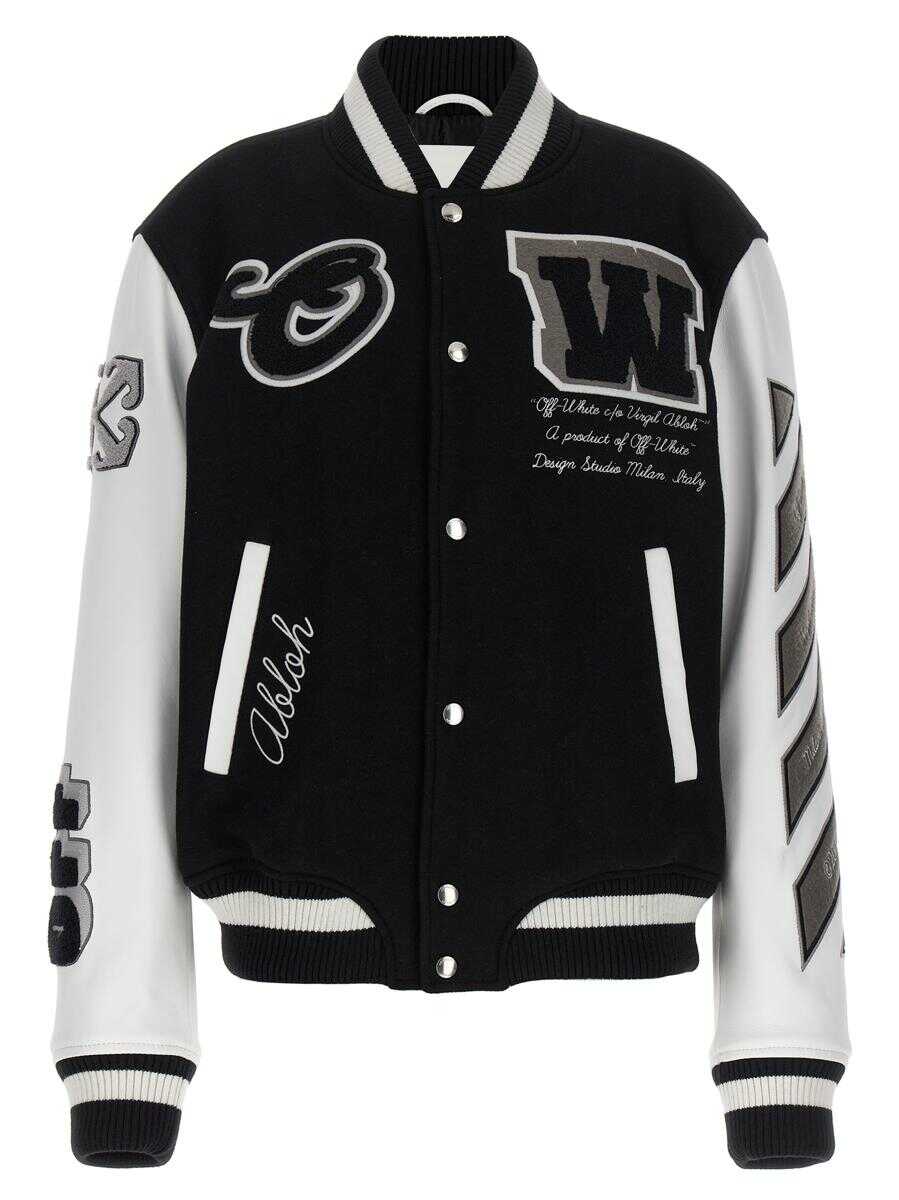 Off-White OFF-WHITE \'Lea Wool Varsity\' bomber jacket WHITE/BLACK