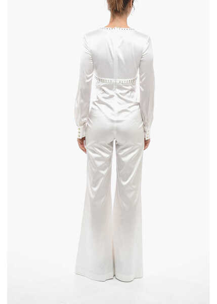 Salopete Philipp Plein Satin Be Elegant Jumpsuit White Femei (BM 12473691) 2