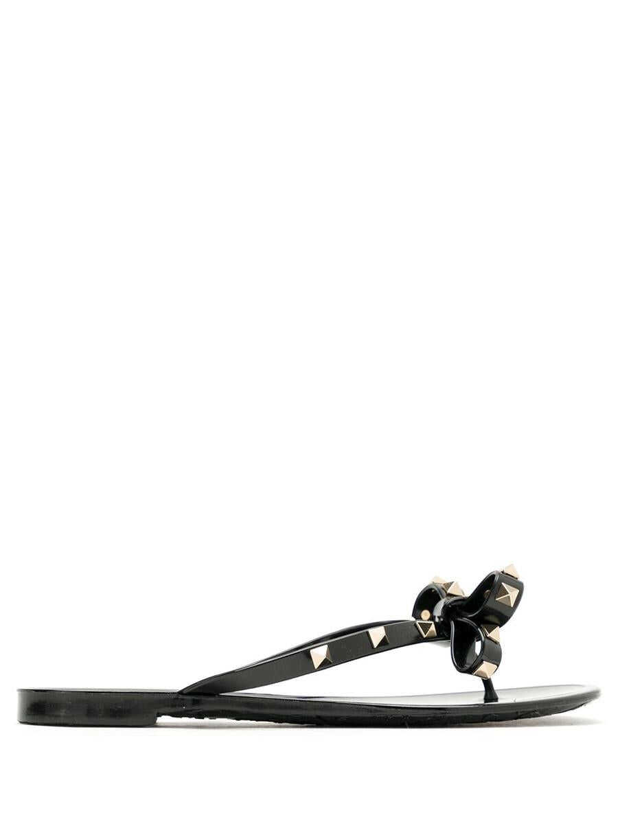 Valentino Garavani VALENTINO GARAVANI Rockstud rubber thong sandals BLACK