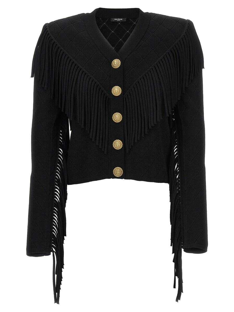 Balmain BALMAIN Fringed cardigan BLACK