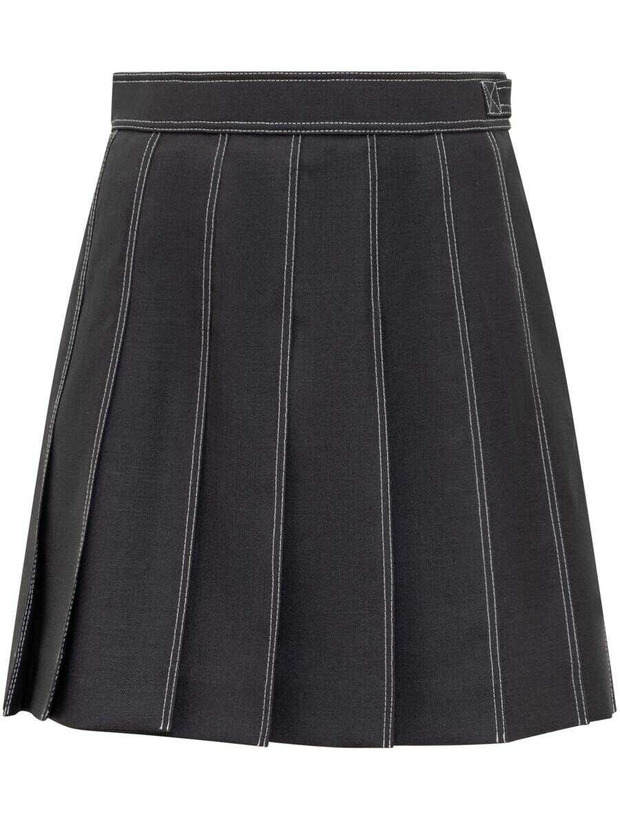 Thom Browne THOM BROWNE MINI PLEATED SKIRT BLUE