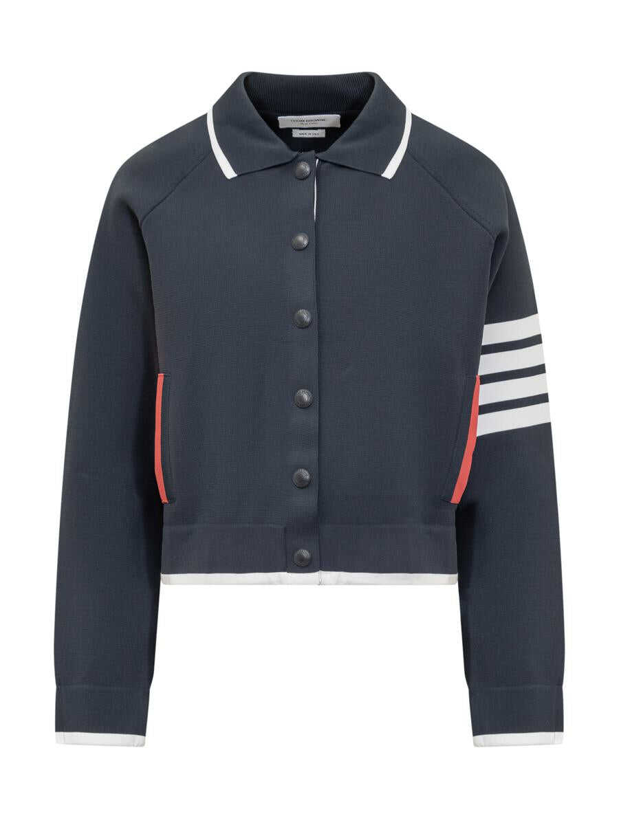 Thom Browne THOM BROWNE 4-Bar Bomber Jacket BLUE