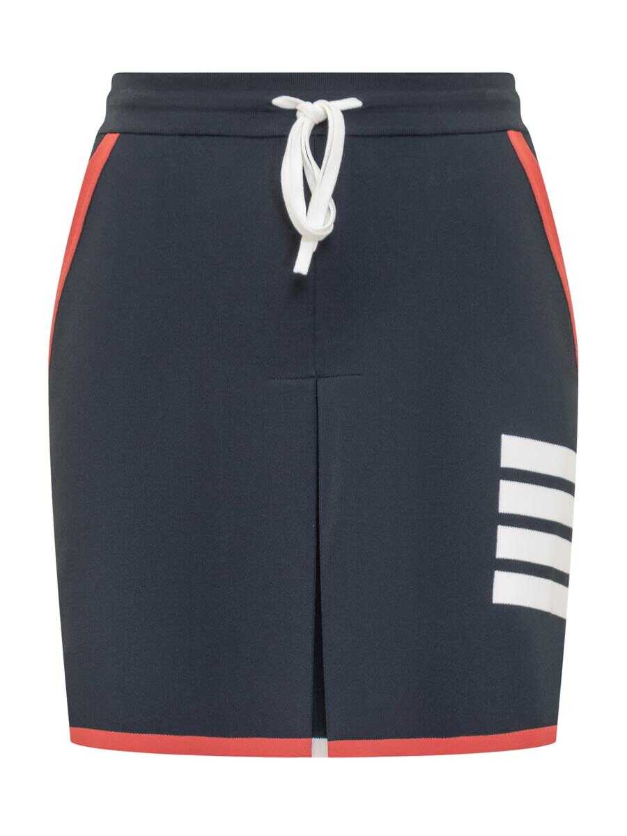 Thom Browne THOM BROWNE Mini Pleated 4-Bar Skirt BLUE