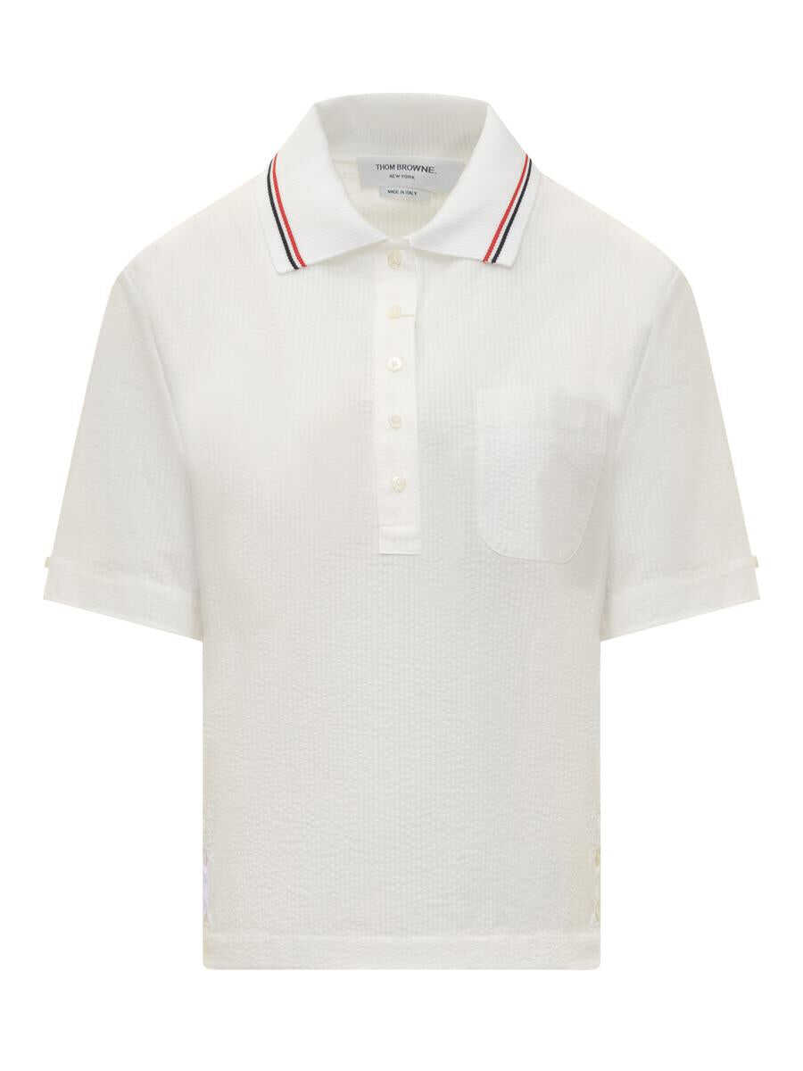 Thom Browne THOM BROWNE Polo Seersucker RWB WHITE