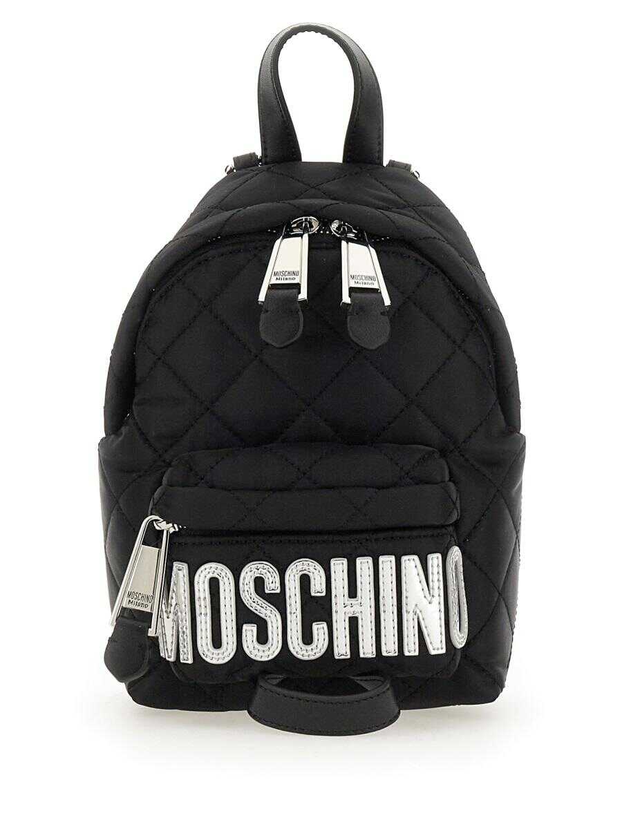 Moschino MOSCHINO QUILTED BACKPACK WITH LOGO BLACK