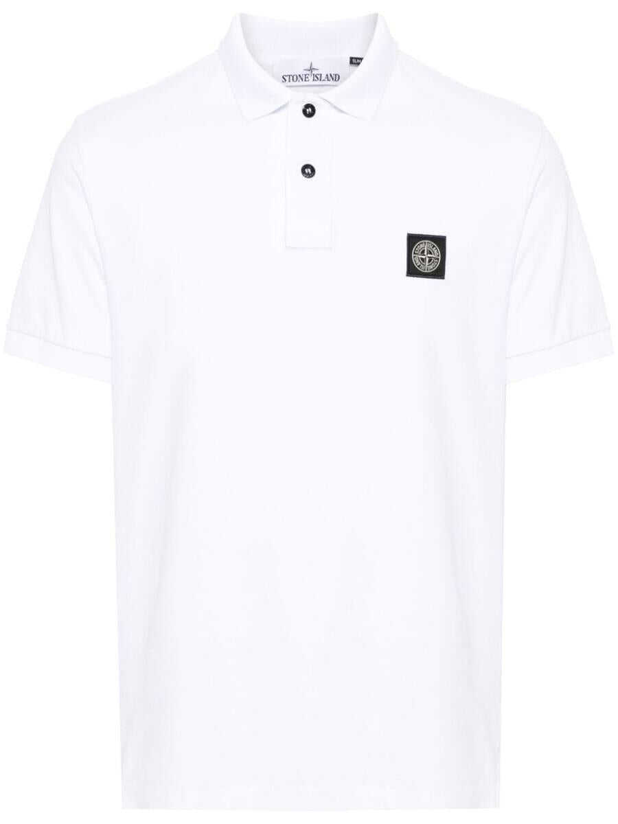 Stone Island STONE ISLAND Logo cotton polo shirt WHITE