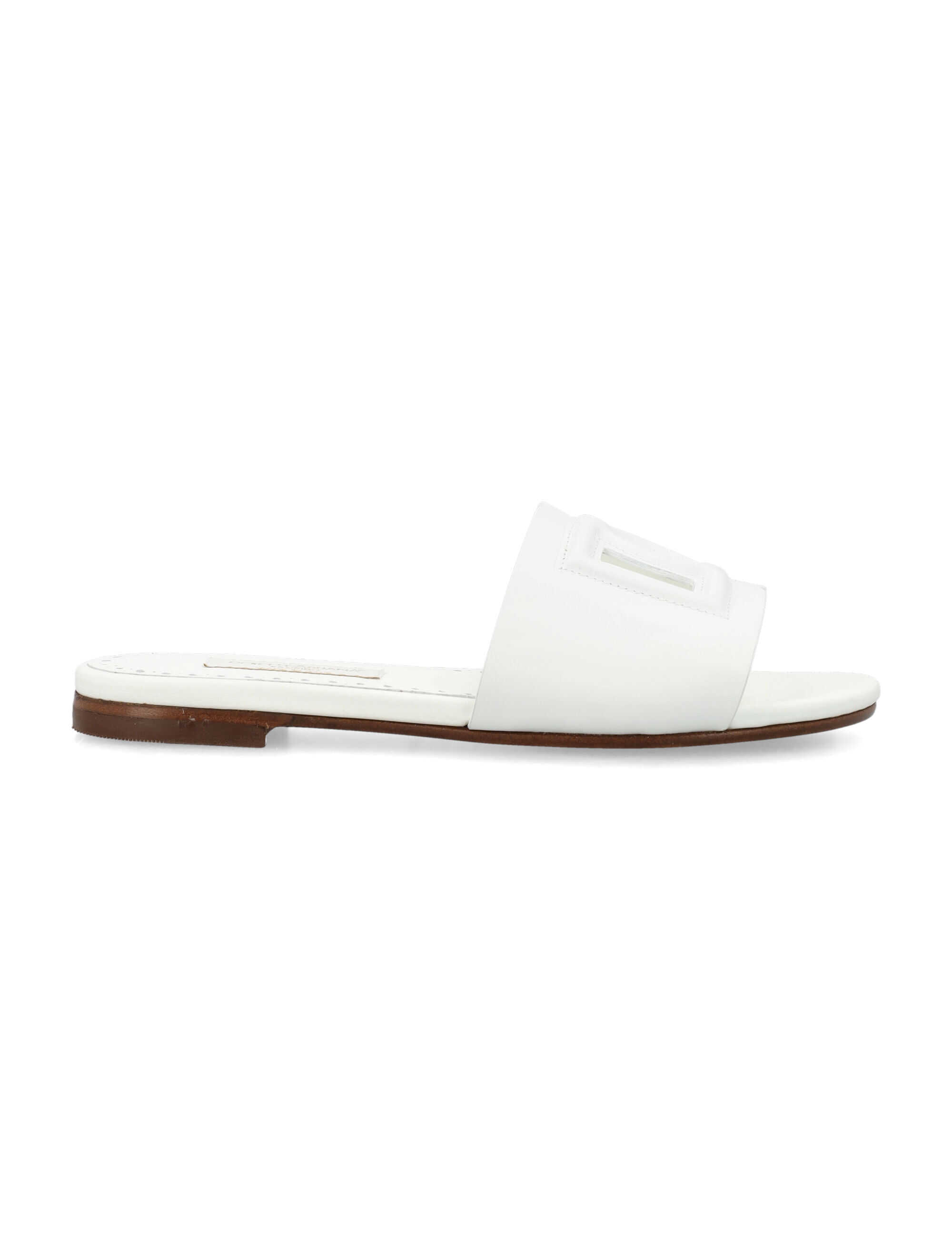 Dolce & Gabbana Leather DG Millennials sliders White