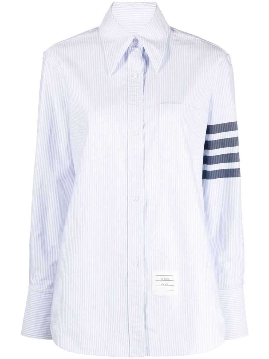 Thom Browne THOM BROWNE 4-BAR STRIPED SHIRT CLOTHING BLUE