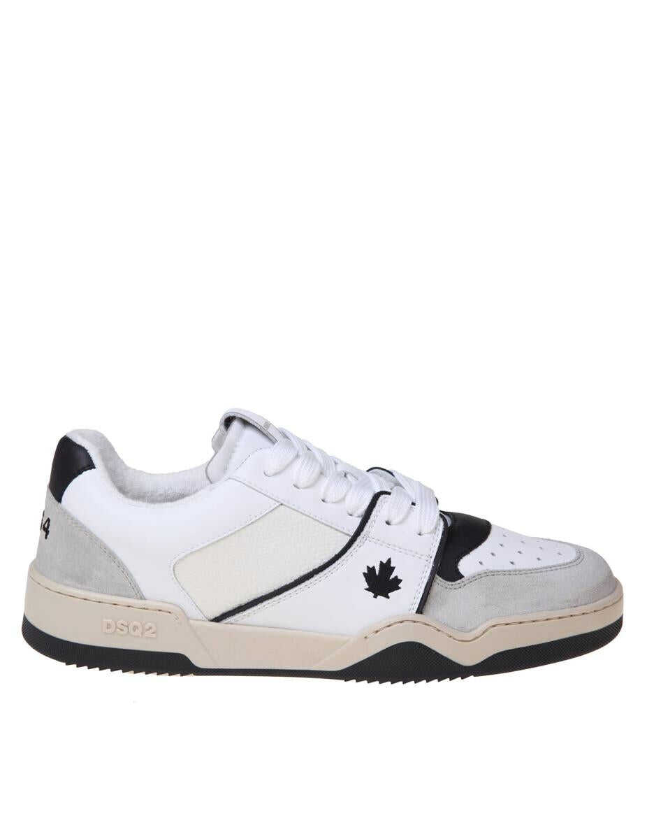 DSQUARED2 DSQUARED2 LEATHER SNEAKERS WITH SUEDE DETAILS WHITE/BLACK