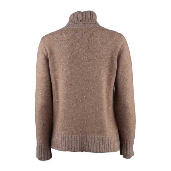 Pulovere Fabiana Filippi Fabiana Filippi Vanis Turtleneck And Sequins BROWN Femei (BM 12486309) 2