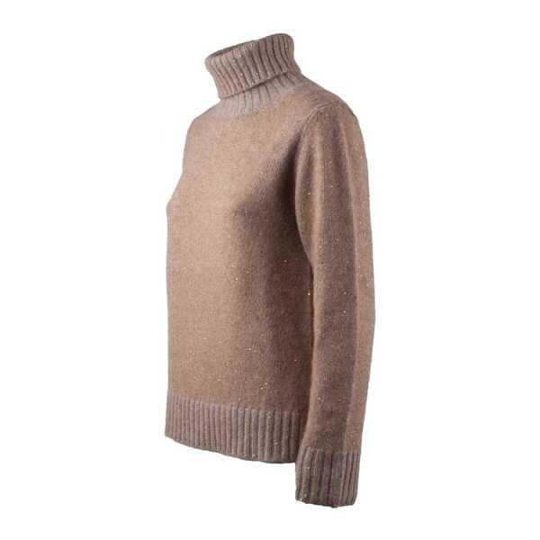 Pulovere Fabiana Filippi Fabiana Filippi Vanis Turtleneck And Sequins BROWN Femei (BM 12486309) 3