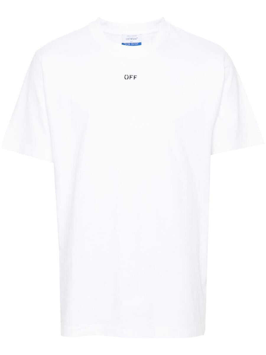 Off-White OFF-WHITE logo-print cotton T-shirt WHITE BLACK