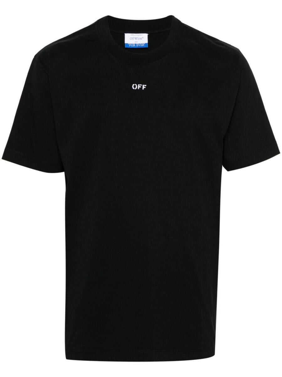 Off-White OFF-WHITE logo-print cotton T-shirt BLACK WHITE