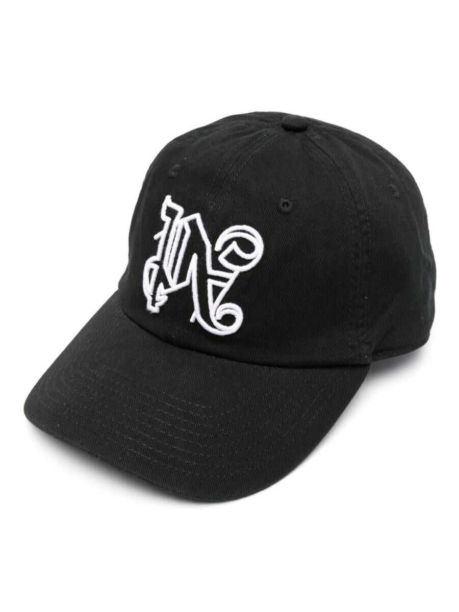 Palm Angels PALM ANGELS Monogram cotton-canvas baseball cap BLACK WHITE