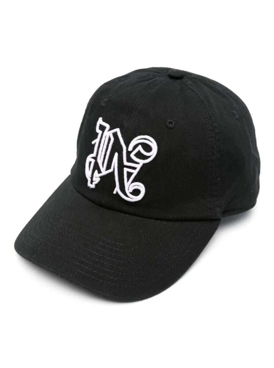 Palm Angels MONOGRAM CAP BLACK WHITE BLACK