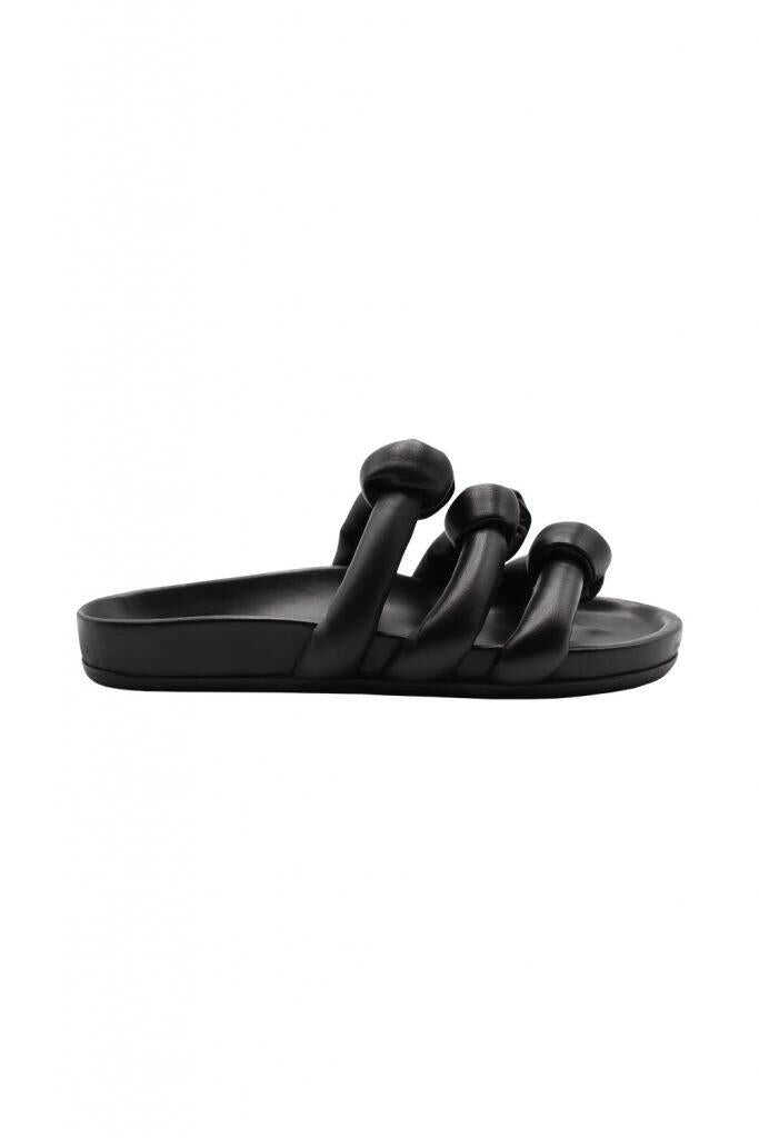 Rick Owens RICK OWENS FOGACHINE KNOTTED OPEN-TOED SLIP ON SANDAL SHOES BLACK