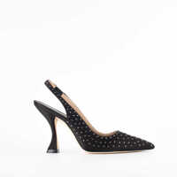 Pantofi cu toc Stuart Weitzman Black Slingback With Swarovski Femei
