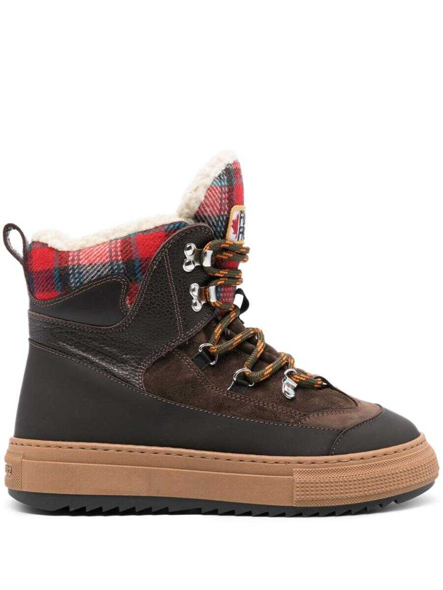 DSQUARED2 DSQUARED2 Lace-Up High Top BOOTS MARRONE