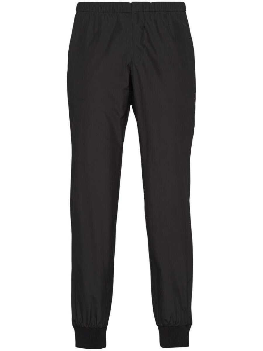 Prada PRADA triangle-logo silk track pants NERO