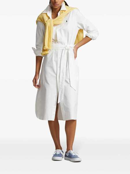 Tricouri Polo Ralph Lauren Polo Ralph Lauren Logo Embroidery Chemisier Dress WHITE Femei (BM 12499338) 2