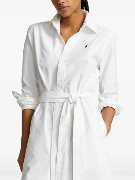 Tricouri Polo Ralph Lauren Polo Ralph Lauren Logo Embroidery Chemisier Dress WHITE Femei (BM 12499338) 3