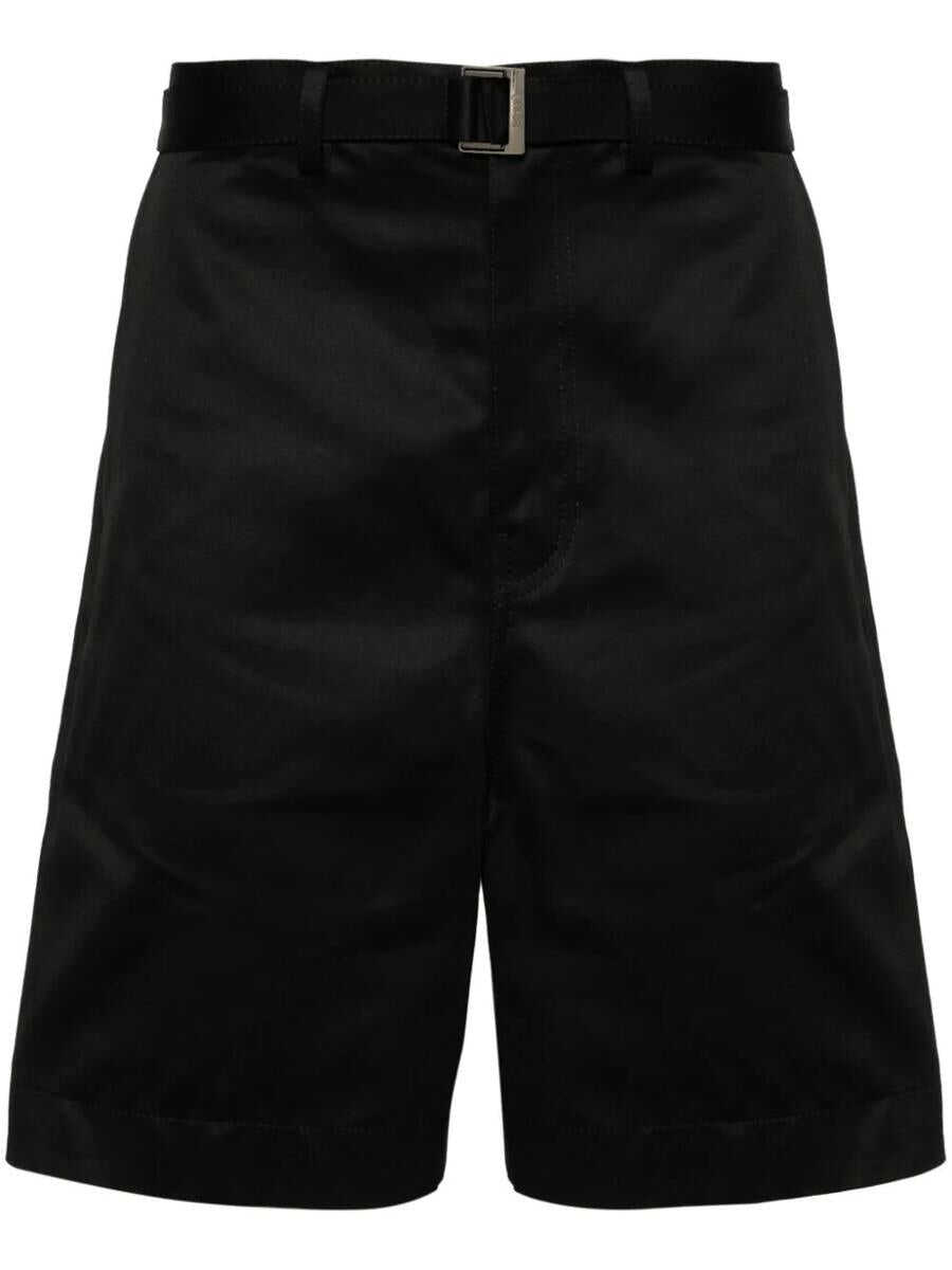 Sacai SACAI COTTON CHINO SHORTS CLOTHING BLACK