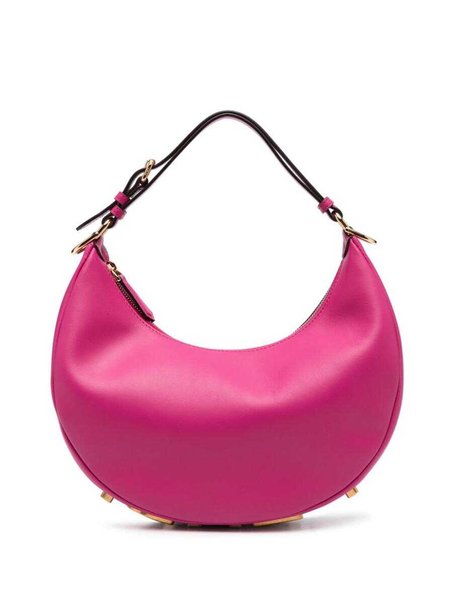 Fendi FENDI Fendigraphy small leather shoulder bag FUCHSIA