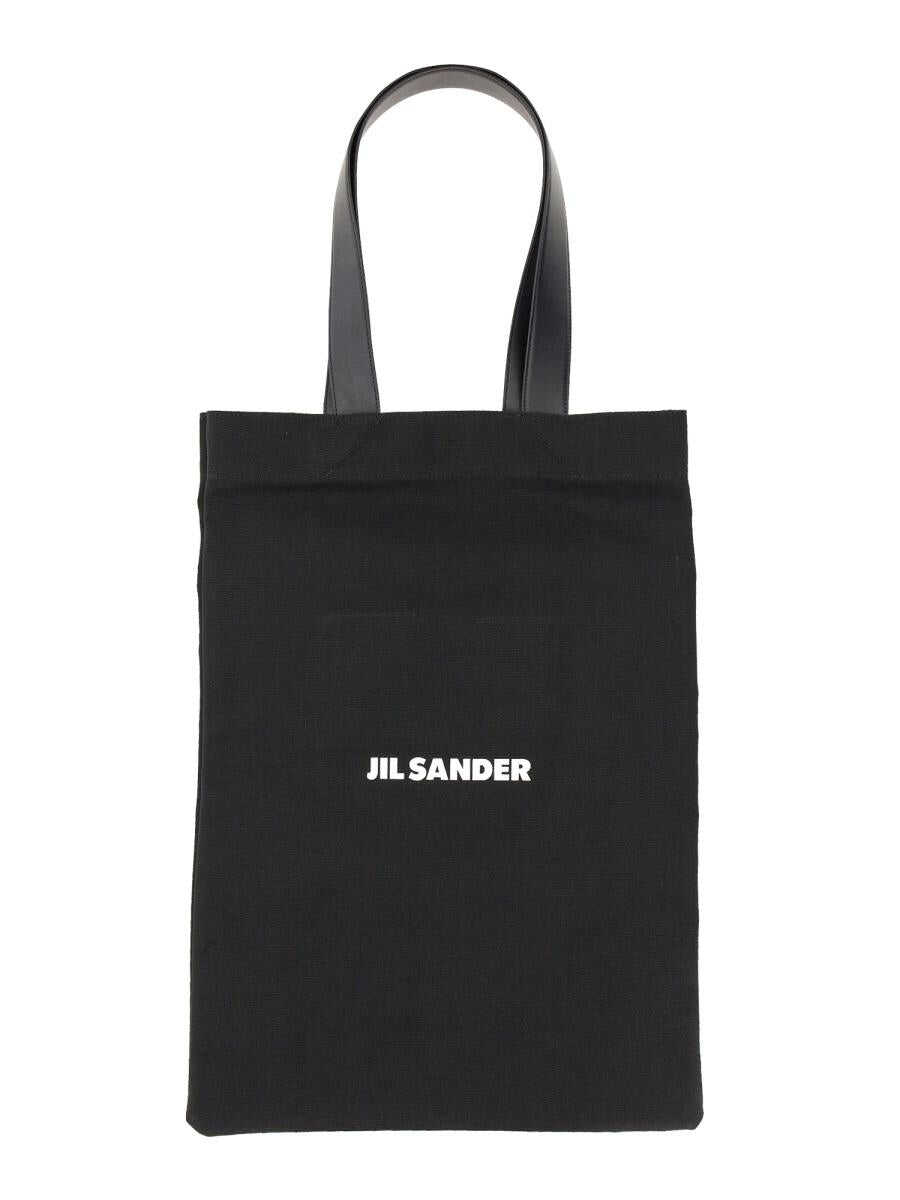 Jil Sander JIL SANDER TOTE BAG WITH LOGO BLACK