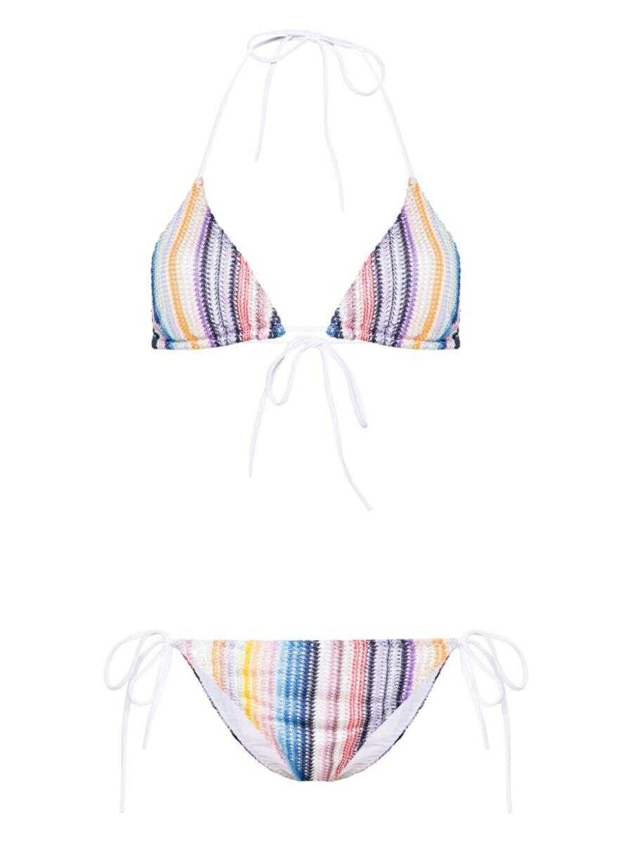 MISSONI BEACHWEAR MISSONI Striped triangle bikini set BLUE