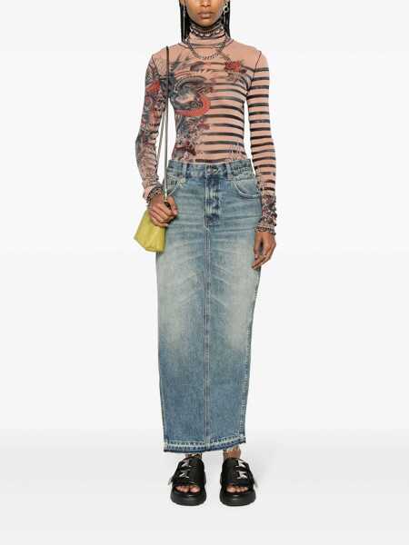 Fuste R13 R13 Midi Denim Skirt BLUE Femei (BM 12506559) 3