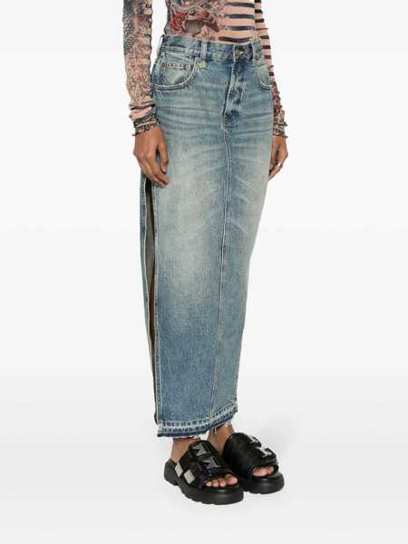 Fuste R13 R13 Midi Denim Skirt BLUE Femei (BM 12506559) 4