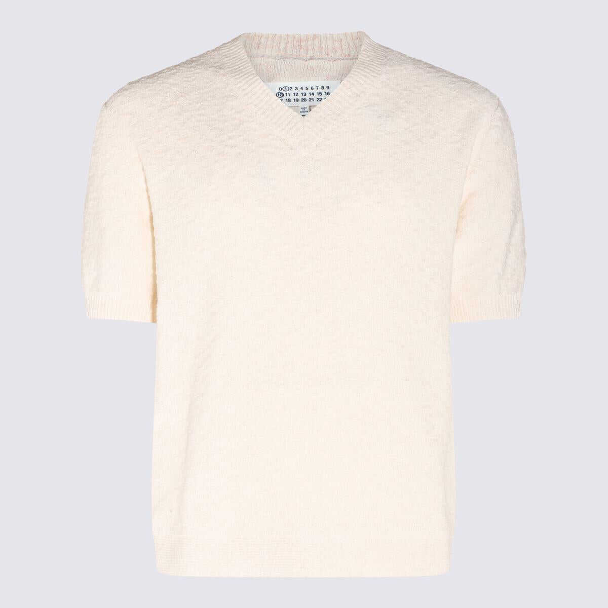 Maison Margiela MAISON MARGIELA OFF WHITE COTTON TEXTURED T-SHIRT OFF-WHITE